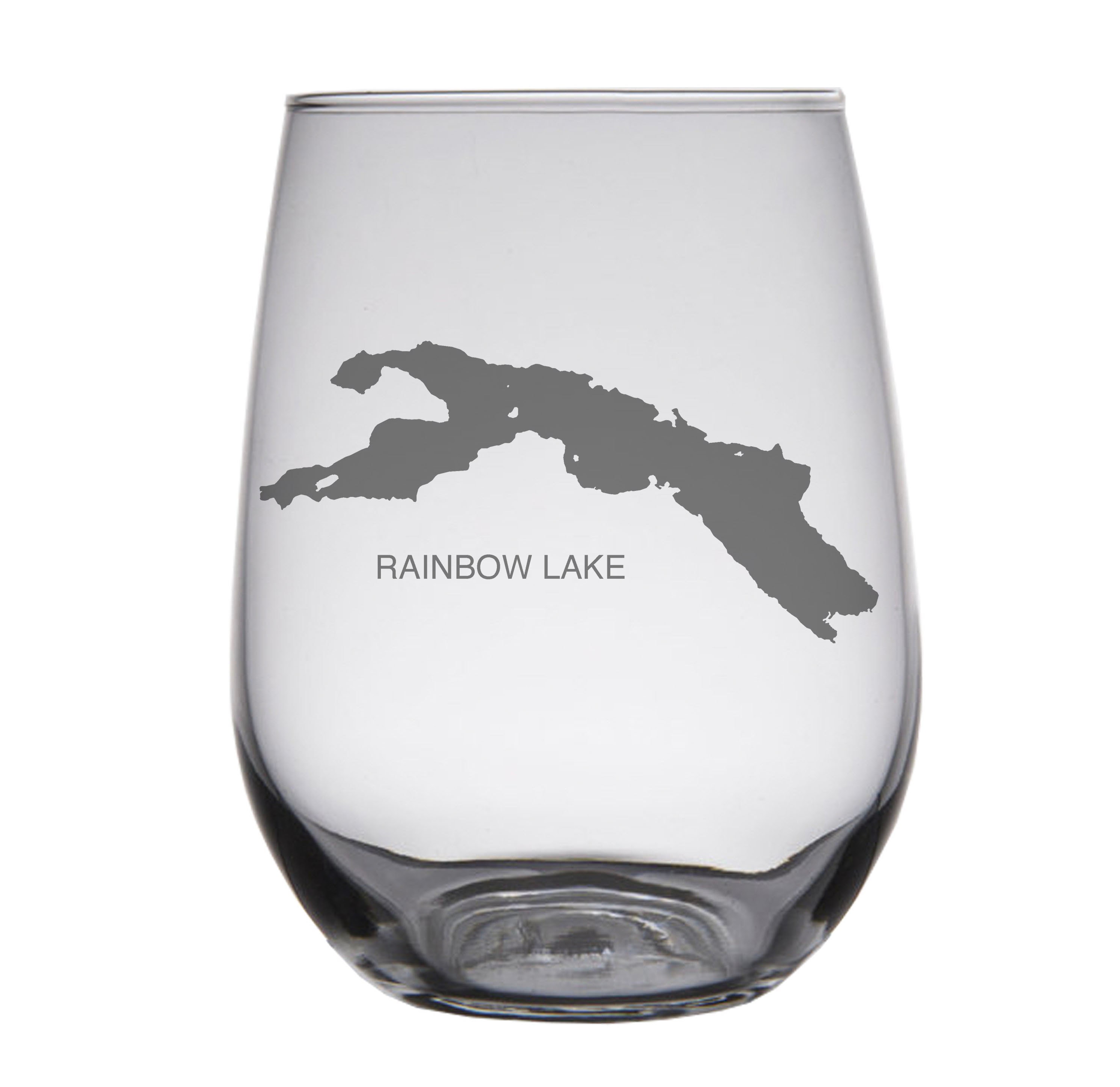 Rainbow Lake (Maine) Map Engraved Glasses