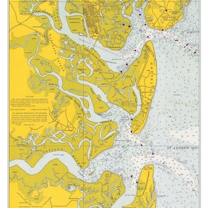 Jekyll Island Map 1968 - Nautical Chart Print