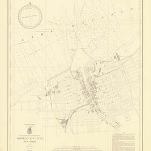 Oswego Harbor Map - 1935 - Nautical Chart Print