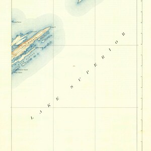 Mapa topográfico de Passage Island Michigan 1895 - Impresión de carta náutica