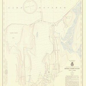 Kleine Sodus Bay Karte - Lake Ontario Historische Karte 1940 - Seekarte Druck