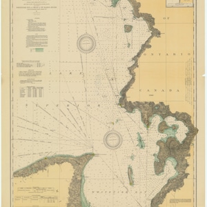 Lake Superior - East End - Whitefish Bay - Historische Karte 1931 - Seekarte Druck