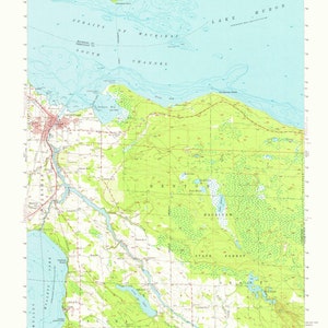 Cheboygan Topographic Map 1957 - Nautical Chart Print