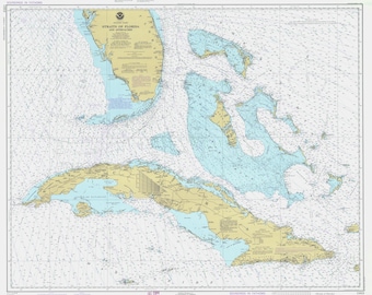Straits of Florida Map - 1981 - Nautical Chart Print