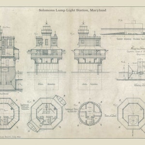 Solomons Lump (MD) Light Station Blueprint - 1894