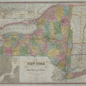 New York Map - Seekarte Print