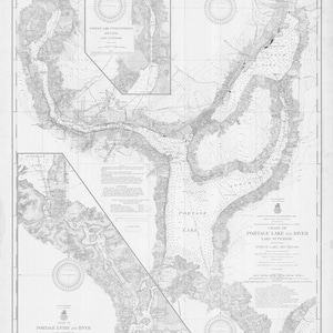 Lago Portage incluyendo Lago Antorcha - Lago Superior Mapa 1908 - Carta Náutica Imprimir