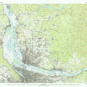 Vancouver Washington Topografische Karte 1979 - Segelkarte Druck