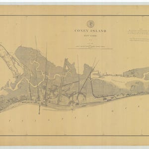 Coney Island Mapa 1879 - Carta Náutica Print