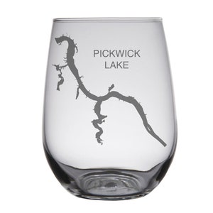 Gafas con mapa grabado de Pickwick Lake, AL
