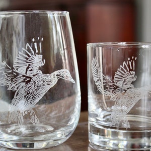 Duck Engraved Engraved Glasses