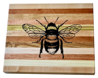 Bee Engraved Wooden Serving Board & Bar Board