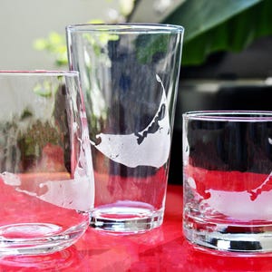 Nantucket Map Engraved Glasses