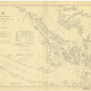 Mapa de las islas de San Juan (incluido el mapa del estrecho de Georgia) - 1898 - Impresión de cartas náuticas