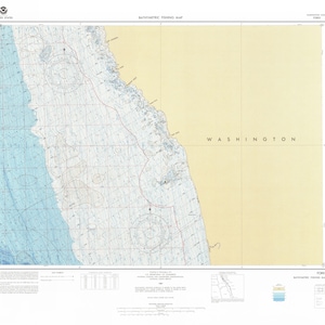 Forks Bathymetric Fishing Map - Carta Náutica Imprimir