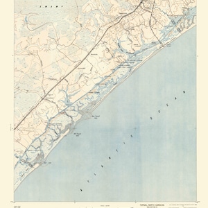 Topsail, North Carolina Map - 1948