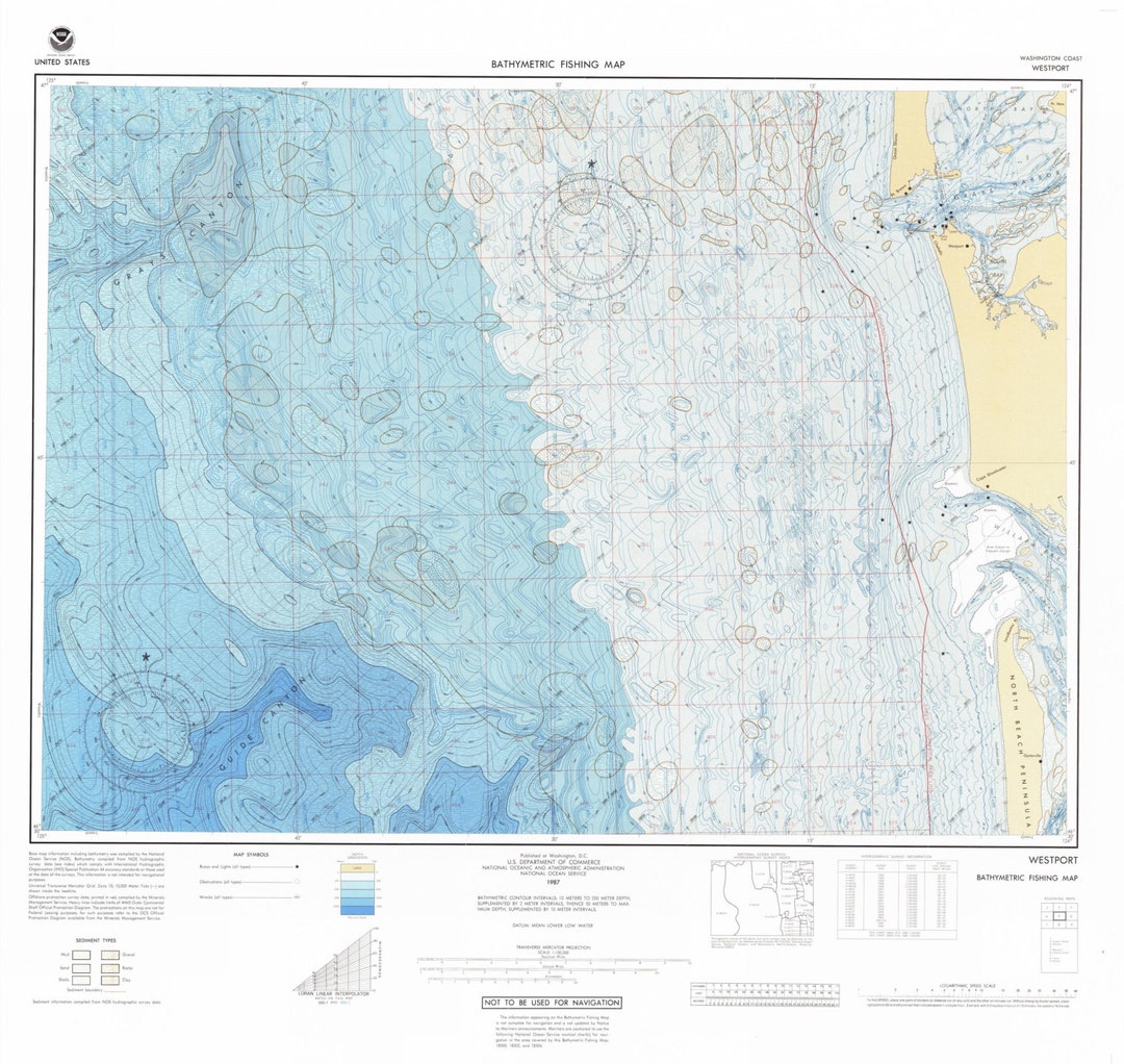 Grays Harbor and Willapa Bay Map 1997 Nautical Chart Print Etsy