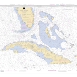 Straights of Florida & Cuba Historische Kaart 2003 - Nautical Chart Print