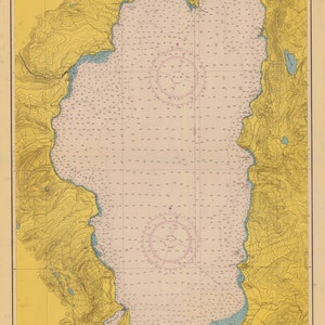 Lake Tahoe Map 1951 - Nautical Chart Print