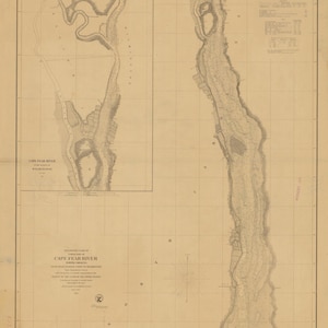 Cape Fear River 1856 - Impresión de cartas náuticas