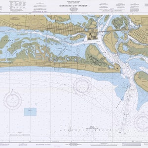 Mapa del puerto de Morehead City 1982 - Impresión de cartas náuticas