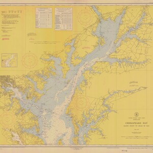 Mappa di Chesapeake Bay - Sandy Pt. a Head of Bay - 1953 - Stampa Carta Nautica