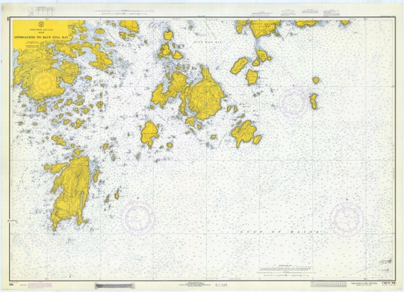 Blue Hill Bay Map Maine 1971 Nautical Chart Print | Etsy