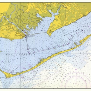 St. George Island Karte - Apalachicola Bay Chart 1958 - Seekarte Druck