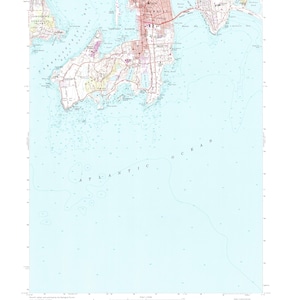 Newport (RI) Karte 1957 - Seekarte Print