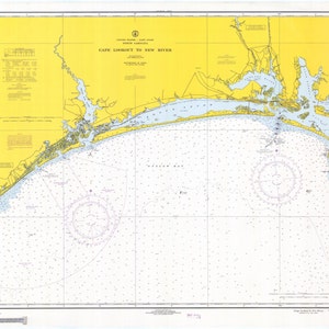Mapa de Cape Lookout to New River - Carta histórica 1968 - Impresión de la carta náutica