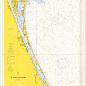 Cape Canaveral to Bethel Shoal Florida Karte 1968 - Drucke Landkarte