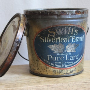 Swift&#39;s Silverleaf Brand Pure Lard Tin Pail