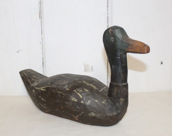 Primitive Folk Art Wood Decoy Duck