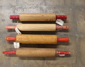 Vintage Red Handled Rolling Pins (Group B)