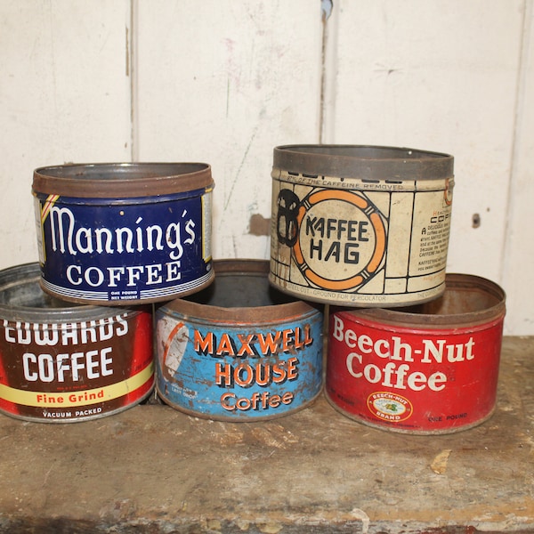 Vintage Coffee Cans Etsy