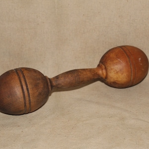 Antique 1lb Wood Dumbbell