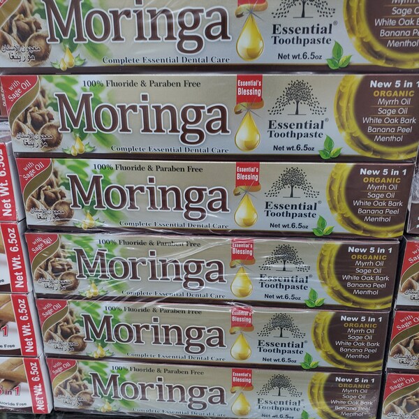 Moringa Toothpaste 5 in 1 - Fluoride Free - 3 Tube Package