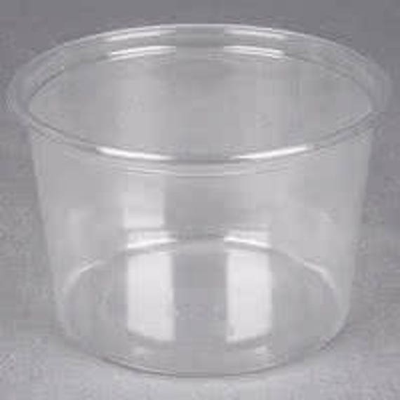 16 oz Microwavable Translucent Plastic Deli Container and Lid