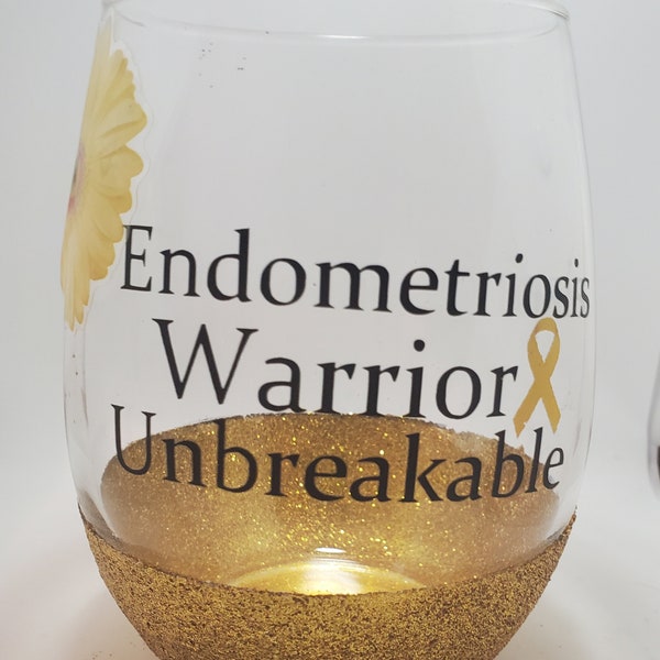 Endometriosis Warrior Wine Glass