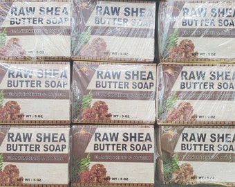 Raw Shea Butter Soap with Frankincense & Myrrh- 6 Bar Pack