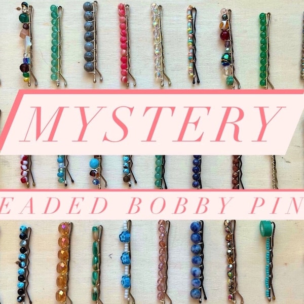 2 MYSTERY Beaded Bobby Pins