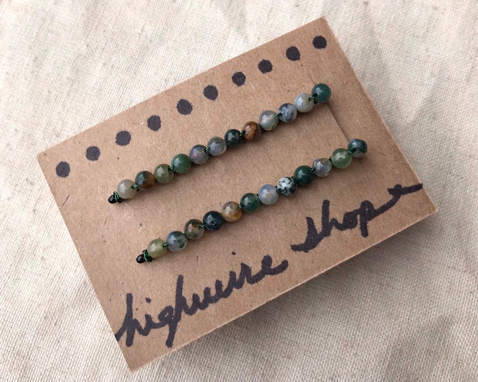 Jasper Beaded Bobby Pins