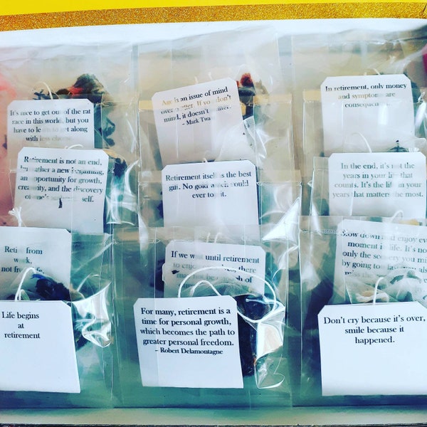 Retirement Tea (Individually Tagged Pyramid Teabags with Quotes about the Joy of Retirement)