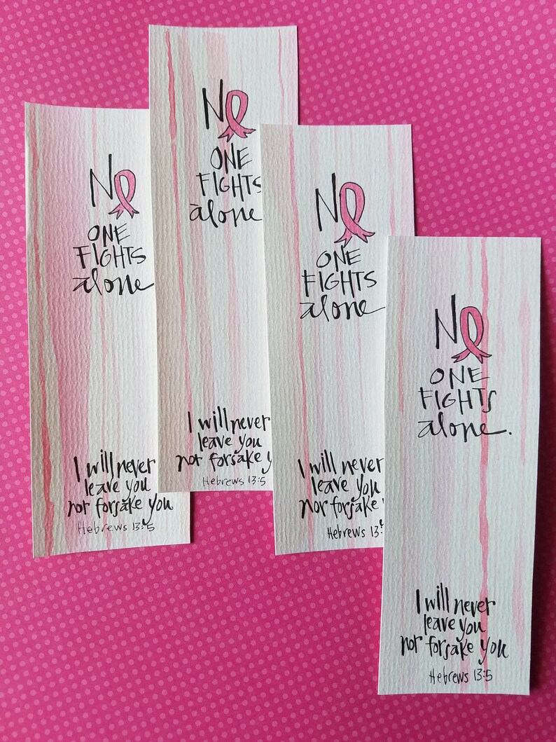 Breast Cancer Journey, Custom Text Bookmark - Hand-drawn White Bookmark ...