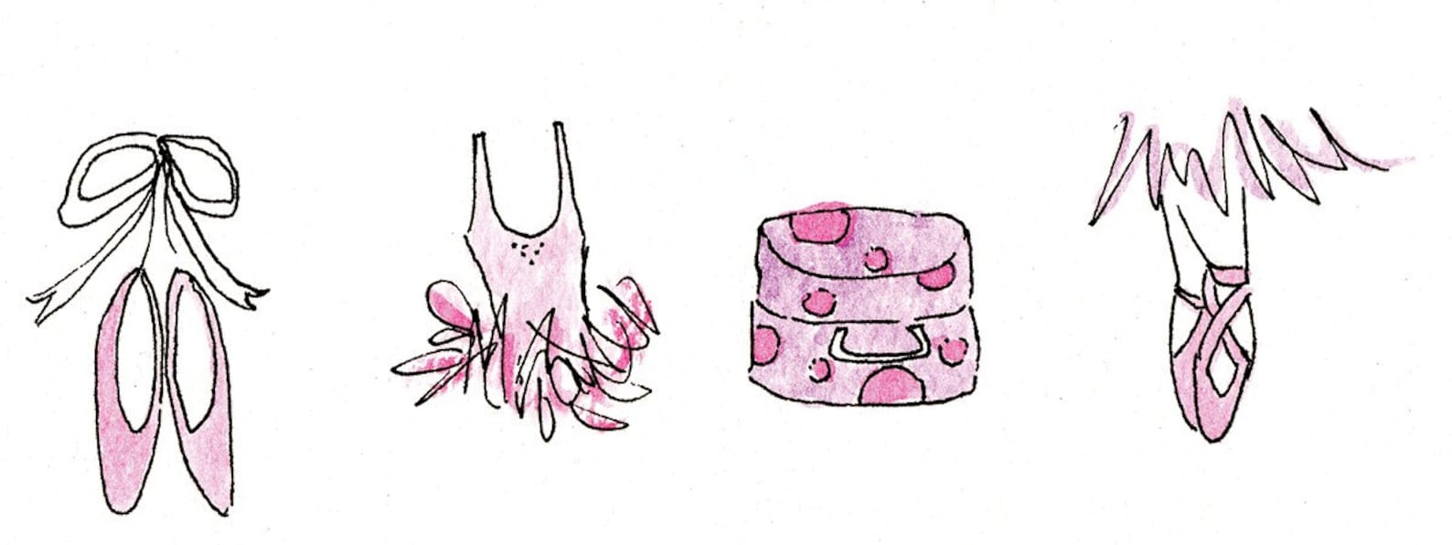 ballet themed - note cards - hand-drawn and personalized folded white note cards, 4