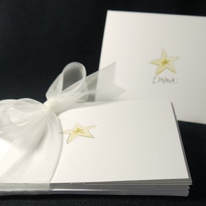 Shell-thema - notitiekaarten - handgetekende en gepersonaliseerde gevouwen witte notitiekaarten, 4 x 5,5 inch met enveloppen - bedankkaarten - blanco kaarten