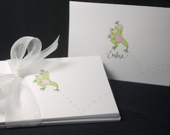 Tarjetas de agradecimiento personalizadas con ranitas – Tarjetas de agradecimiento dibujadas a mano en acuarela
