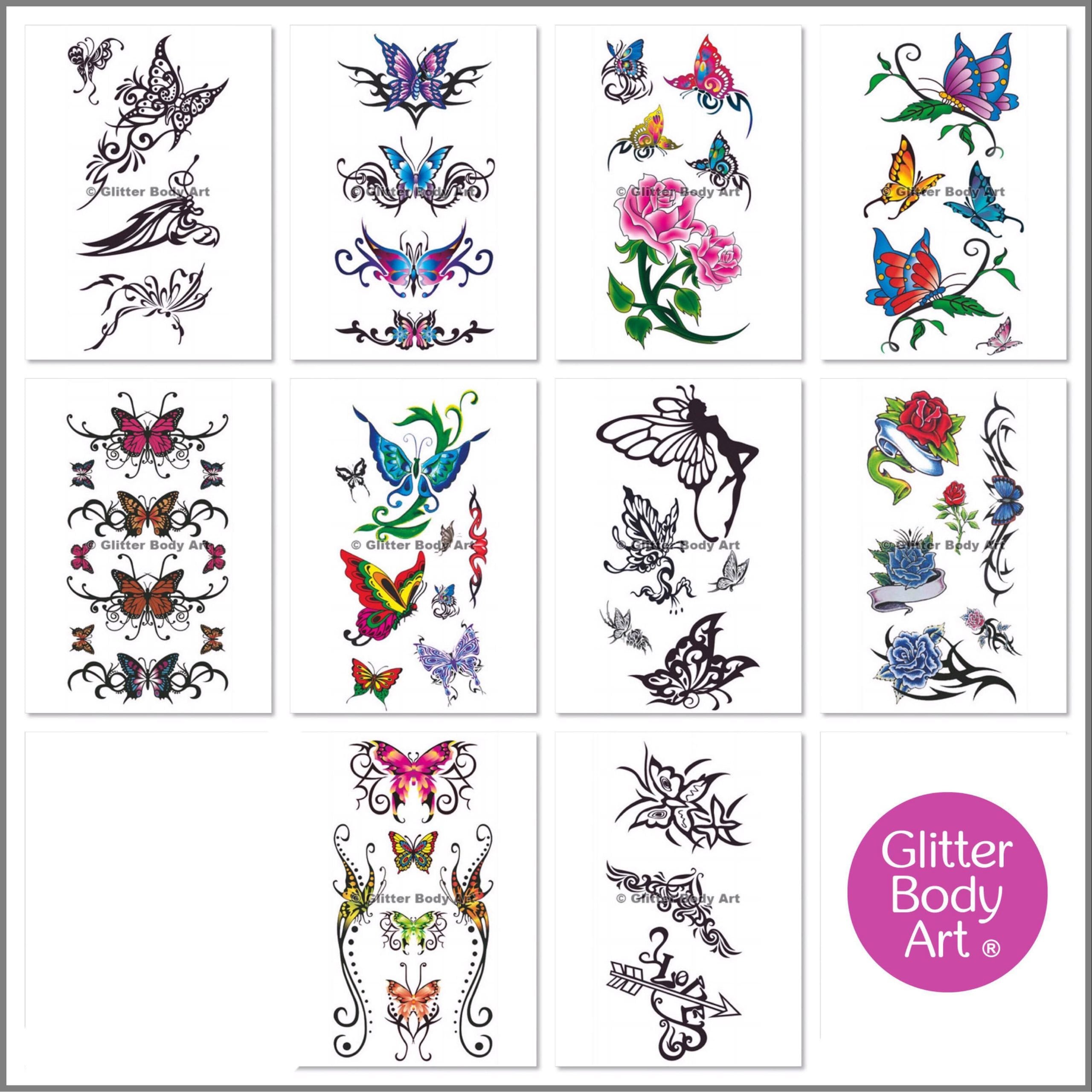 Temporary Tattoo stickers 10 Sheets of Girls Collecton of Etsy