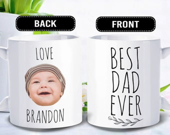 Best Dad Ever Mug,  Father's Day Gift -  Personalized with photo of kids - FAM006