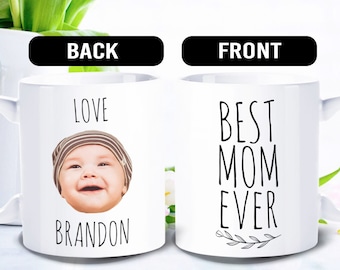 Best Mom Ever mug -  Baby photo Gift, Personalized with photo of Children - FAM006